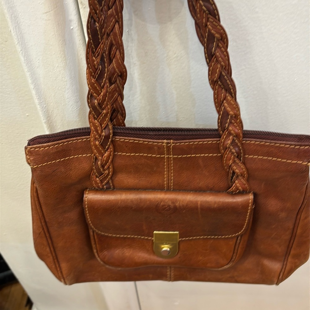 Da Vinci Hand Made Leather Bag W/braided Straps.  Stunning